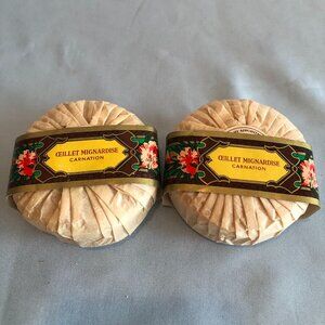 LOT of 2 Roger & Gallet Perfumed Soap 3.5 oz CEILLET MIGNARDISE CARNATION #F0DST